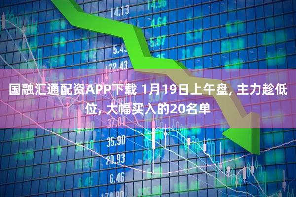 国融汇通配资APP下载 1月19日上午盘, 主力趁低位, 大幅买入的20名单